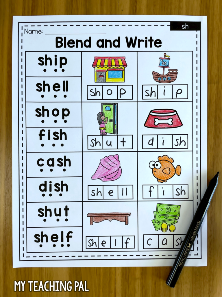 Blend and Write Science of Reading Worksheet